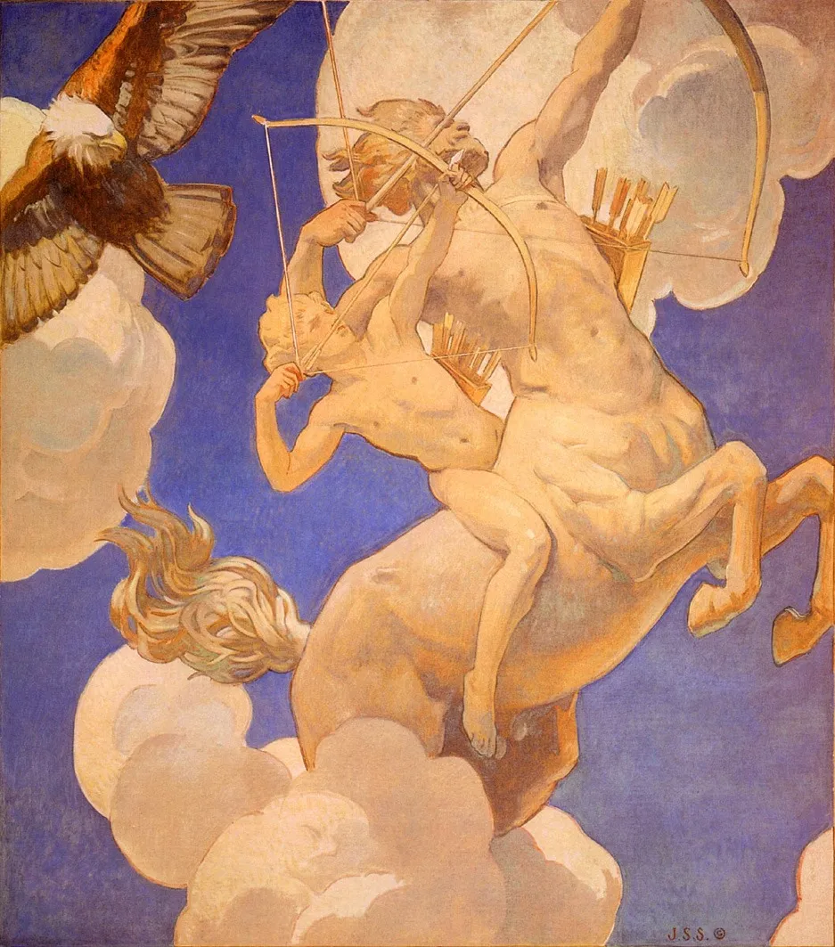 Chiron and Achilles, by John Singer Sargent, oil, 1922