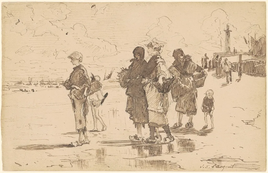En route pour la pêche (Setting Out to Fish), by John Singer Sargent, ink, 1878