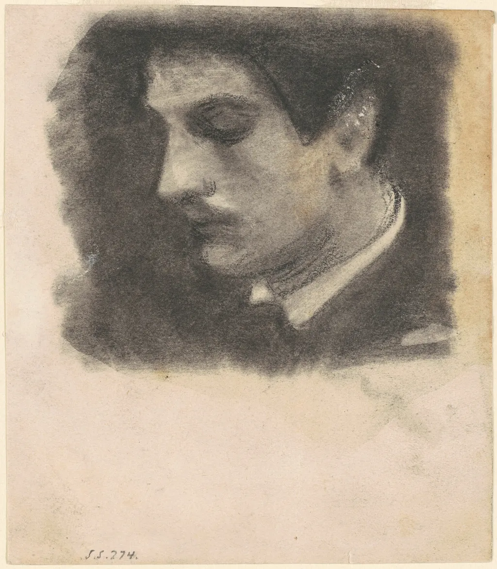 Head of a Man, by John Singer Sargent, charcoal, 1878