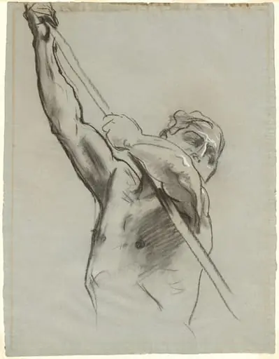 Male Torso with Pole, by John Singer Sargent