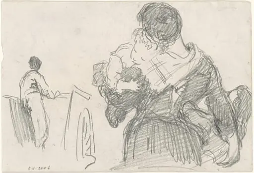Mother and Child [recto], by John Singer Sargent