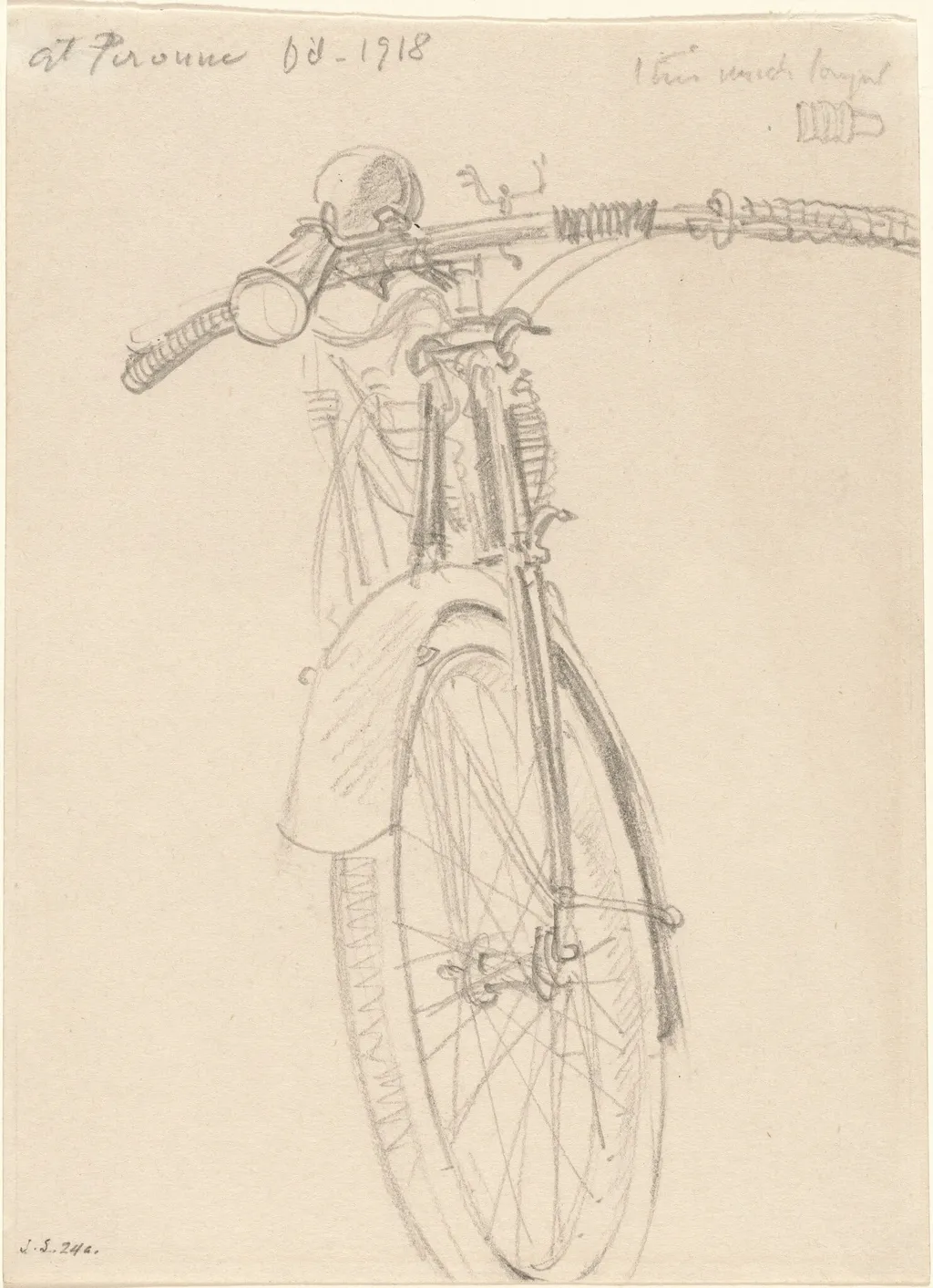 Motorcycle, by John Singer Sargent, graphite, 1918