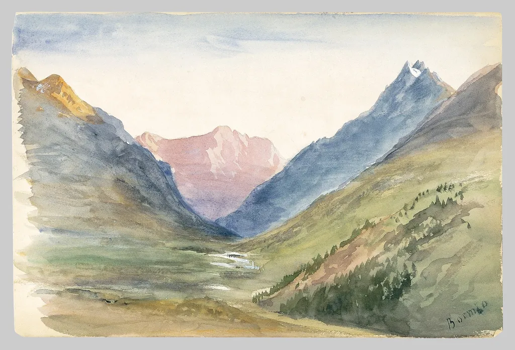 Mountain View at Bormio (from Switzerland 1869 Sketchbook), by John Singer Sargent, unspecified, 1869