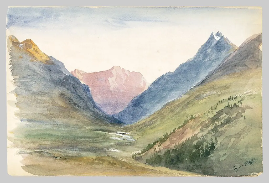 Mountain View at Bormio (from Switzerland 1869 Sketchbook), by John Singer Sargent