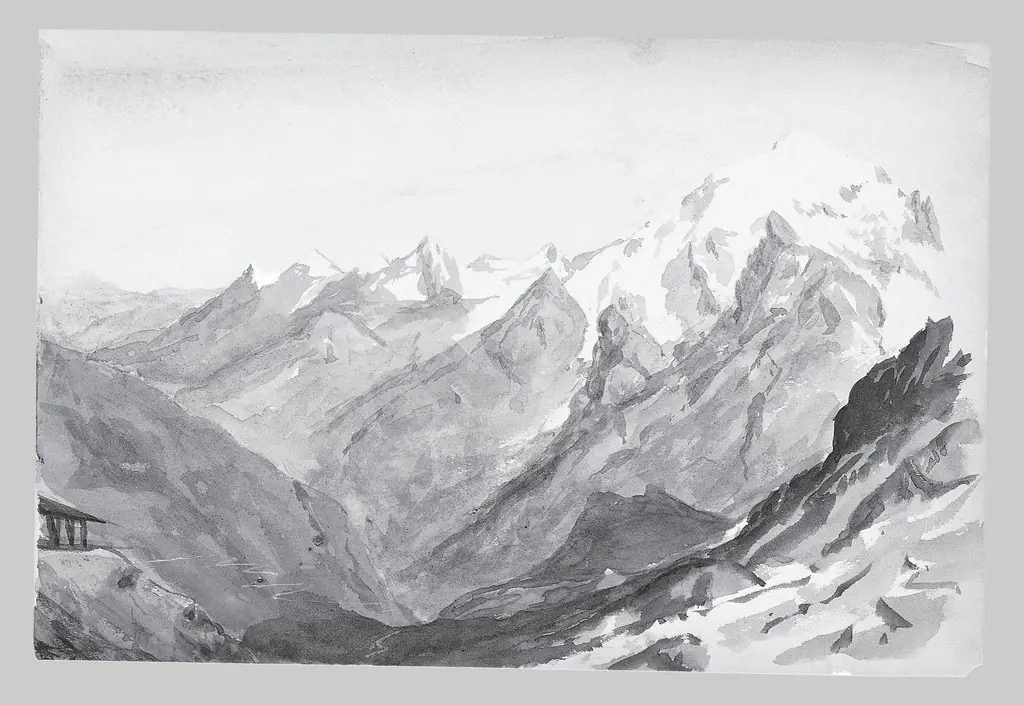 Ortler Spitz from Summit of Stelvio Pass (from Switzerland 1869 Sketchbook), by John Singer Sargent