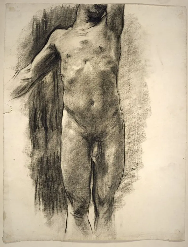 Partial View of a Standing Male Nude, by John Singer Sargent