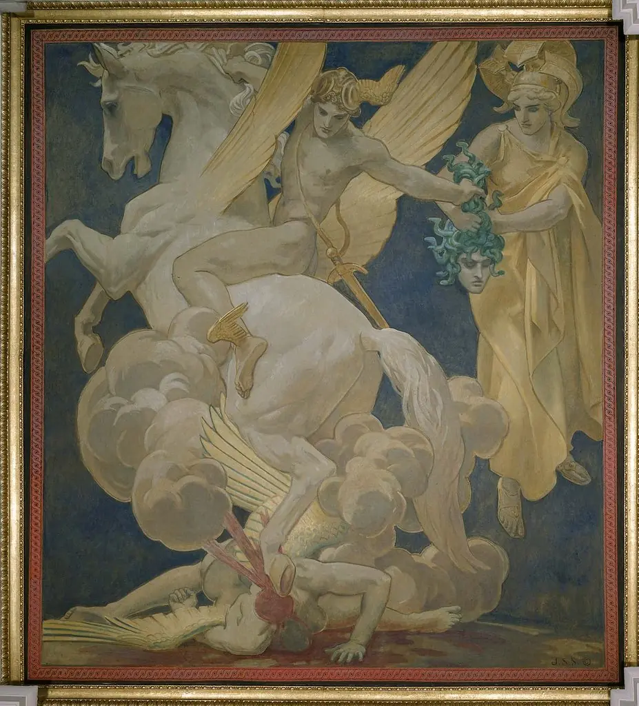 Perseus on Pegasus Slaying Medusa, by John Singer Sargent