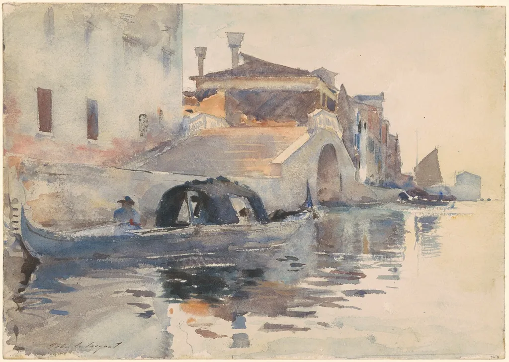 Ponte Panada, Fondamenta Nuove, Venice, by John Singer Sargent, graphite, 1880