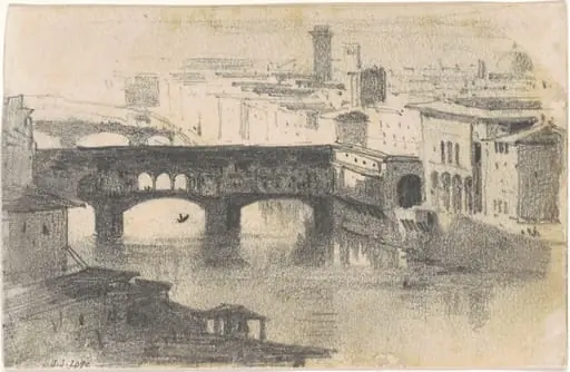 Ponte Vecchio, Florence [recto], by John Singer Sargent