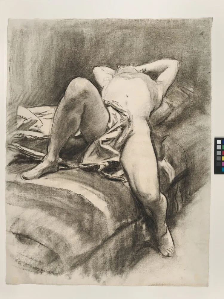 Reclining Male Nude, Draped, by John Singer Sargent, unspecified, 1902