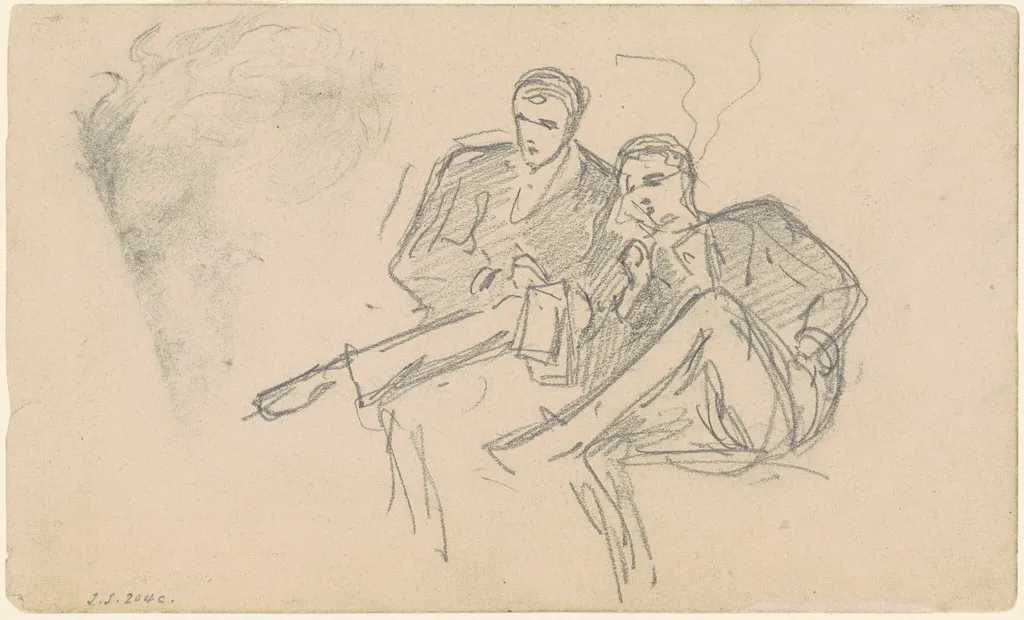 Seated Men, by John Singer Sargent, graphite, 1876