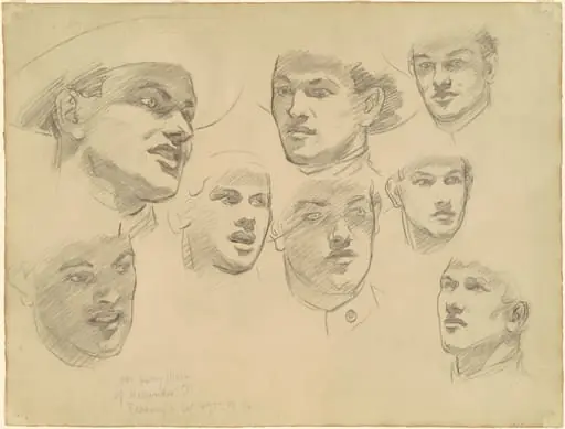 Studies for "Entering the War", by John Singer Sargent