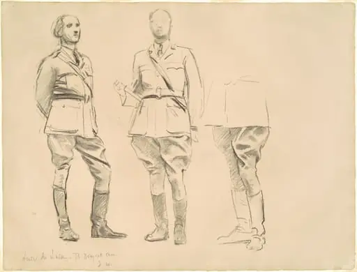 Studies for "General Officers of World War I", by John Singer Sargent