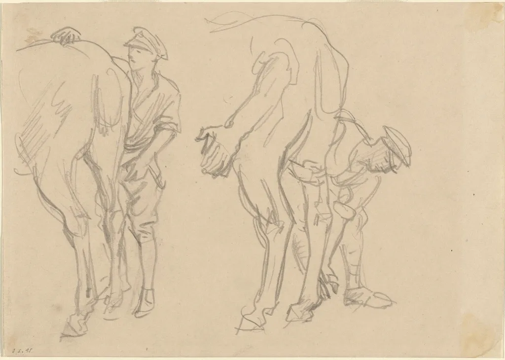 Studies for "Scots Grey", by John Singer Sargent, graphite, 1918