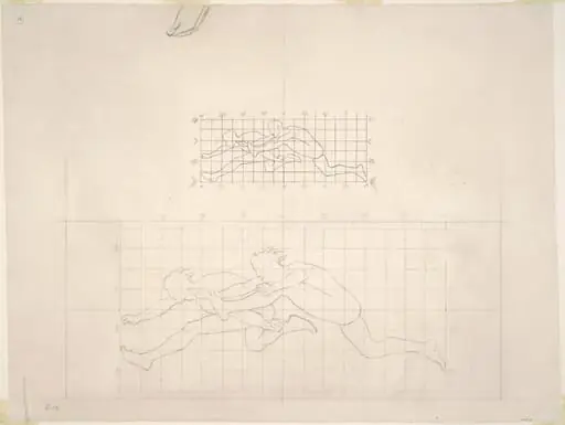 Studies for "Two Classical Male Figures Jumping", by John Singer Sargent