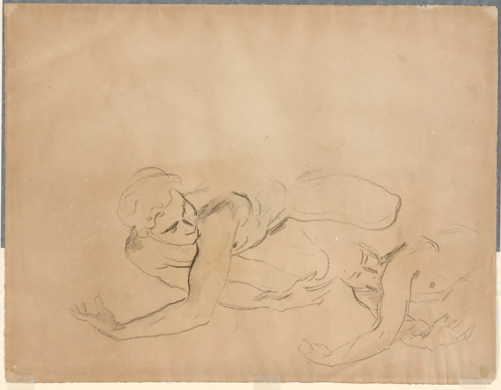 Studies of a Male Nude (verso), by John Singer Sargent, 1918