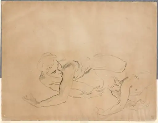 Studies of a Male Nude (verso), by John Singer Sargent