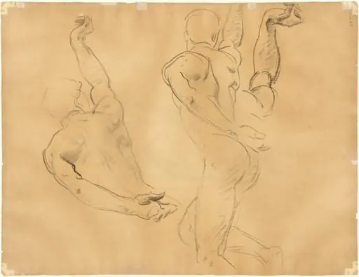 Studies of Male Nudes [verso], by John Singer Sargent