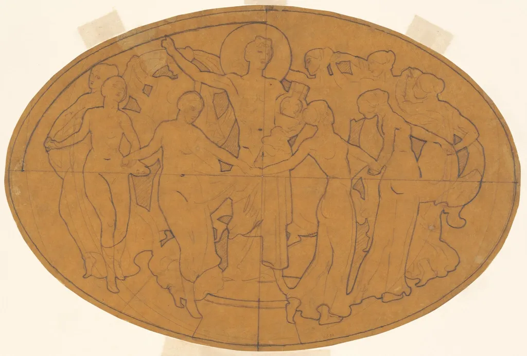 Study for "Apollo and the Muses", by John Singer Sargent, graphite, 1921