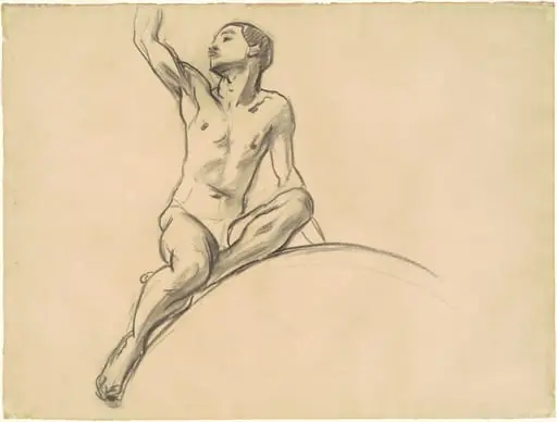 Study for Figure above "Music", by John Singer Sargent