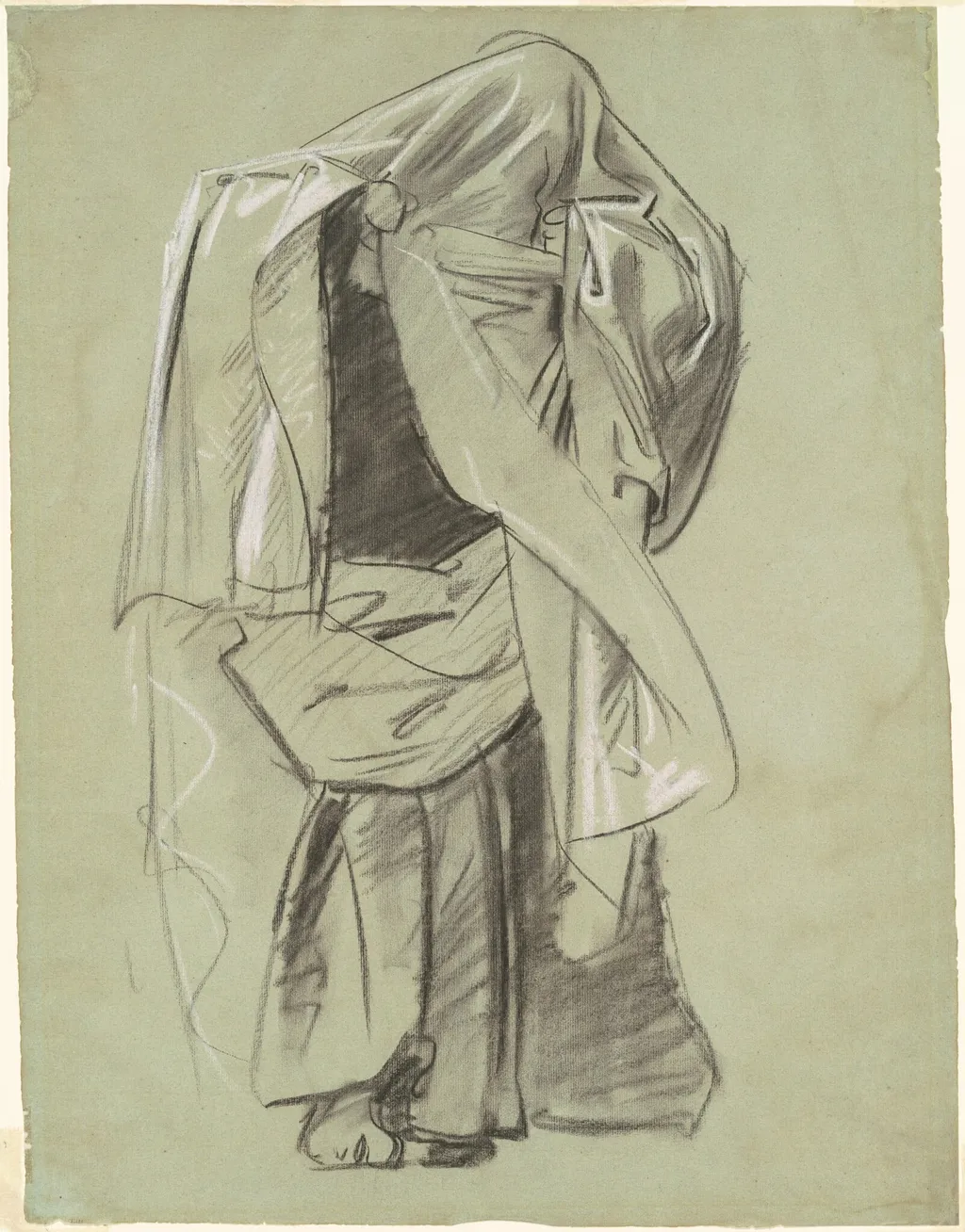 Study for "Frieze of Prophets", by John Singer Sargent, charcoal, 1891