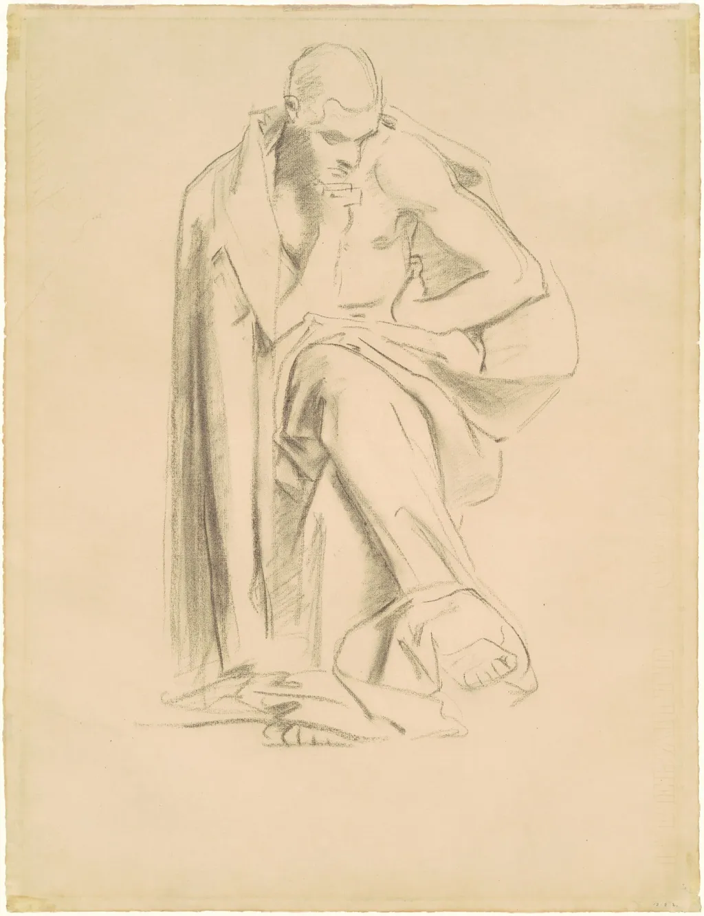 Study for "Philosophy", by John Singer Sargent, charcoal, 1924