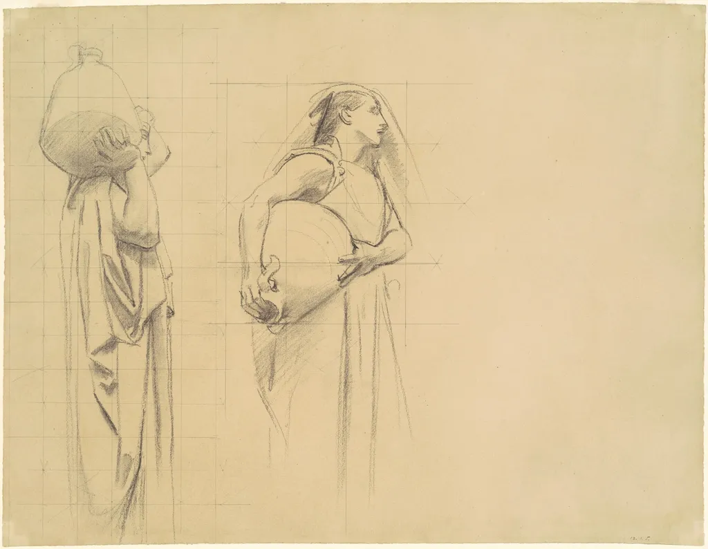 Study for "The Danaïdes", by John Singer Sargent, charcoal, 1924