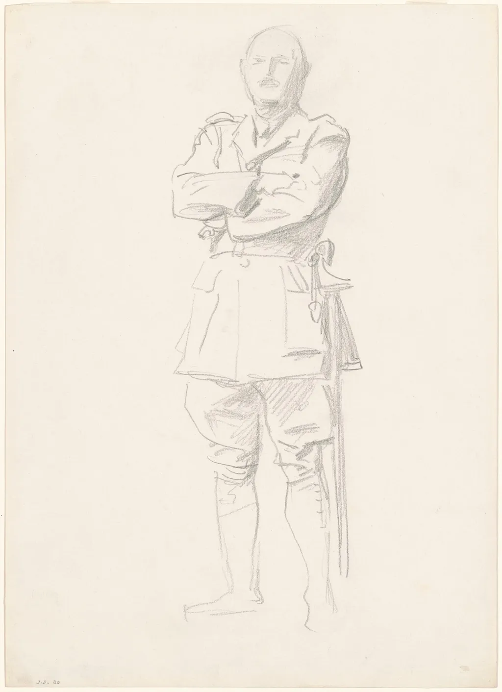 Study of General Louis Botha for "General Officers of World War I", by John Singer Sargent, graphite, 1921