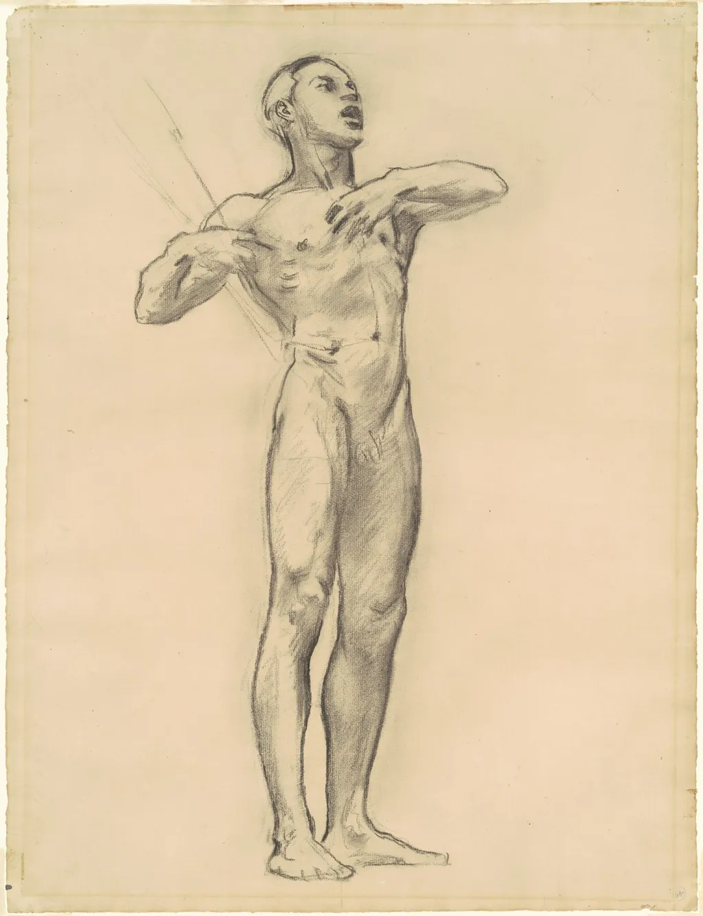 Study of Orpheus for "Classic and Romantic Art", by John Singer Sargent, charcoal, 1921