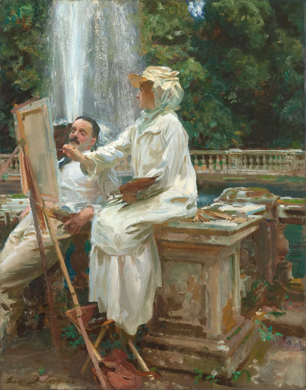 The Fountain, Villa Torlonia, Frascati, Italy, by John Singer Sargent, oil, 1907