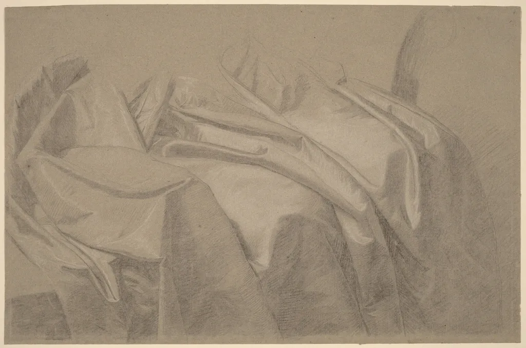 Drapery Study for "Mary and Elizabeth Royall", by John Singleton Copley, graphite, 1758