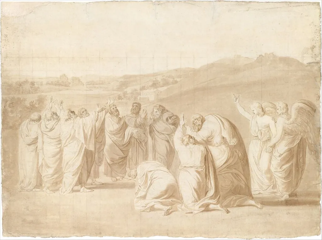 Study for "The Ascension", by John Singleton Copley, watercolor, 1774