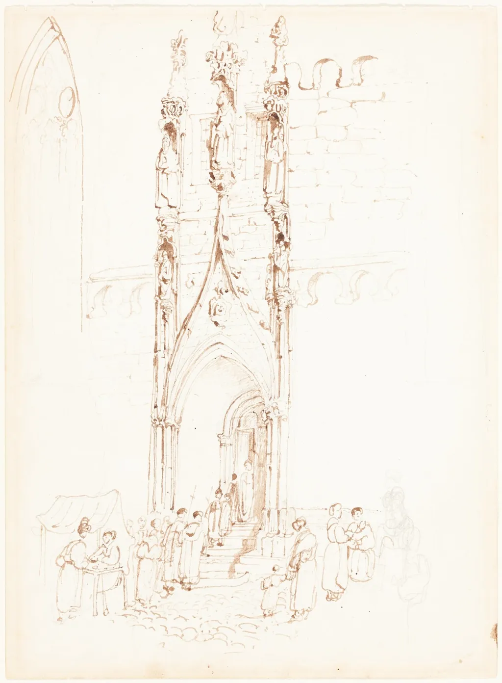 A Gothic Arch, by John Skinner Prout, ink, 1841