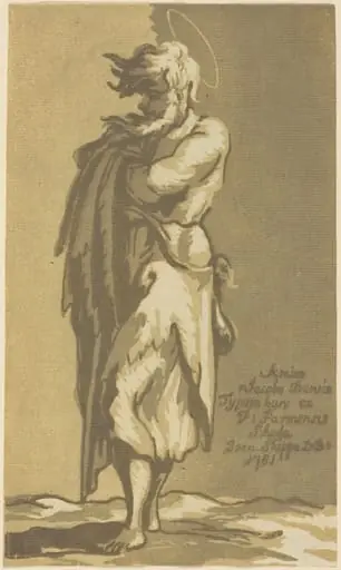Male Saint Standing, with Folded Arms, Facing to the Left, by John Skippe