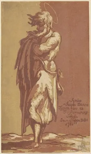 Male Saint Standing, with Folded Arms, Facing to the Left, by John Skippe