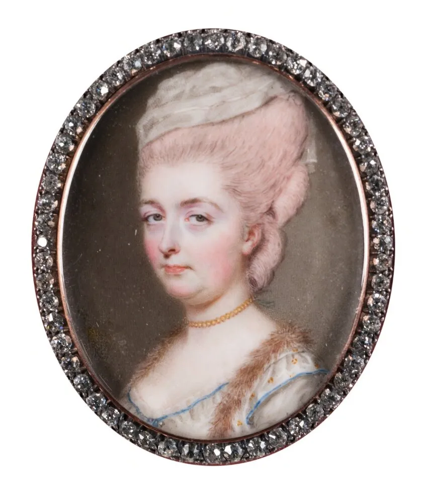 Lady Deering, by John Smart, watercolor, 1770