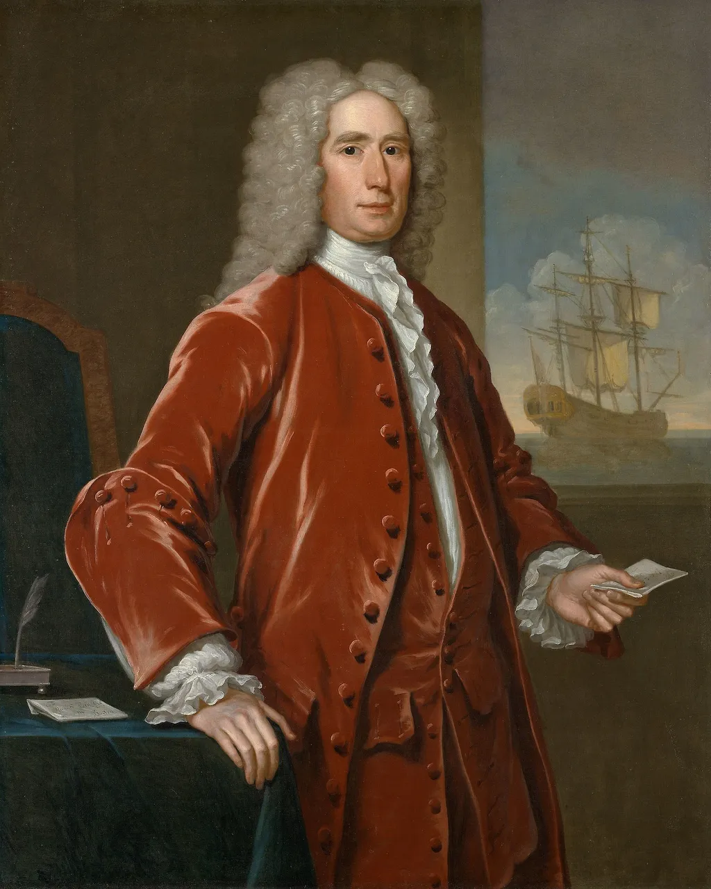 Richard Bill, by John Smibert, oil, 1733