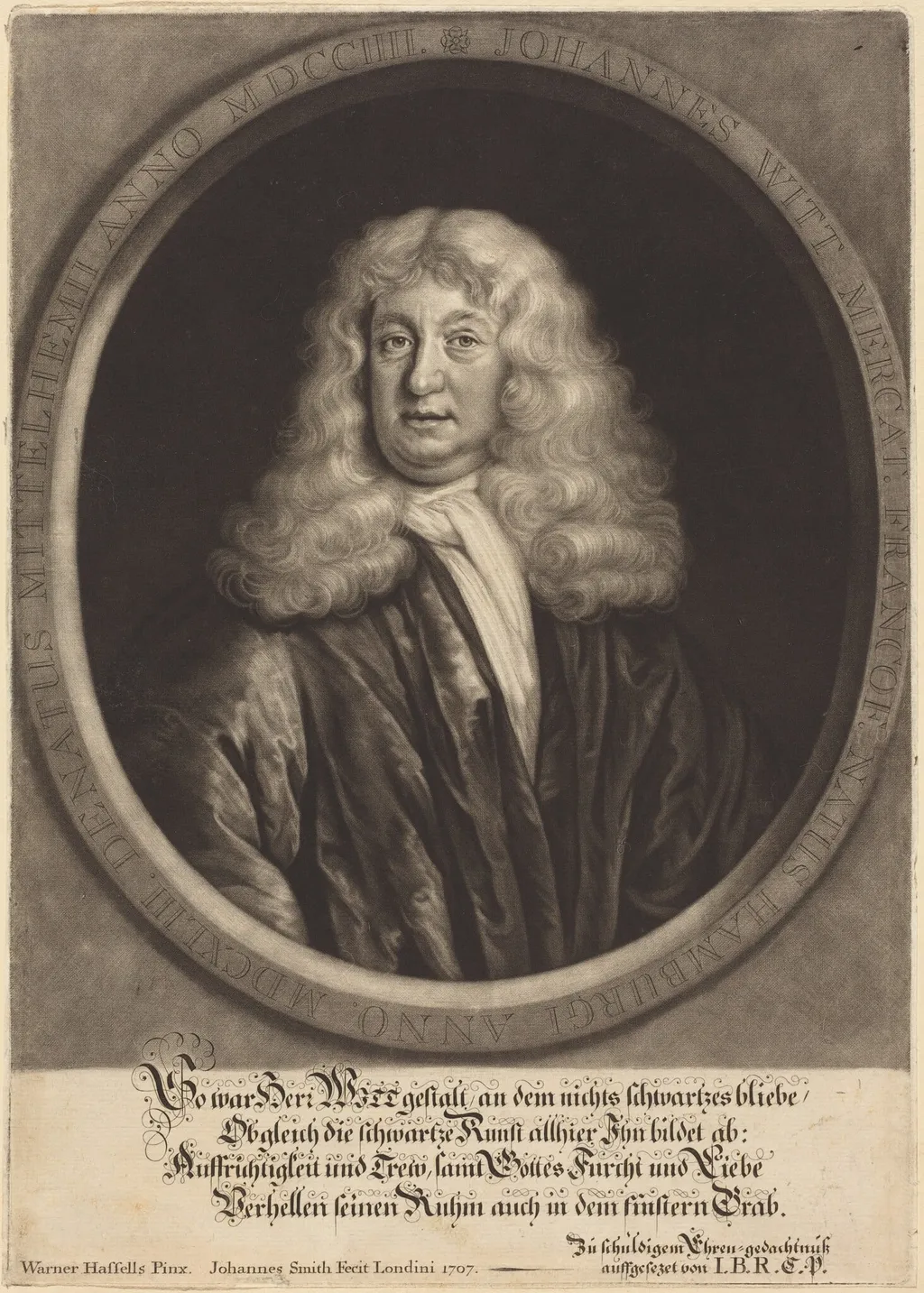 Johannes Witt, by John Smith, ink, 1707