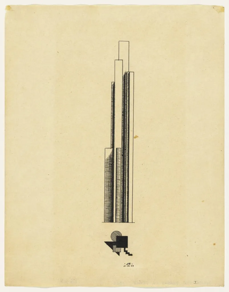 Untitled, by John Storrs, ink, 1923