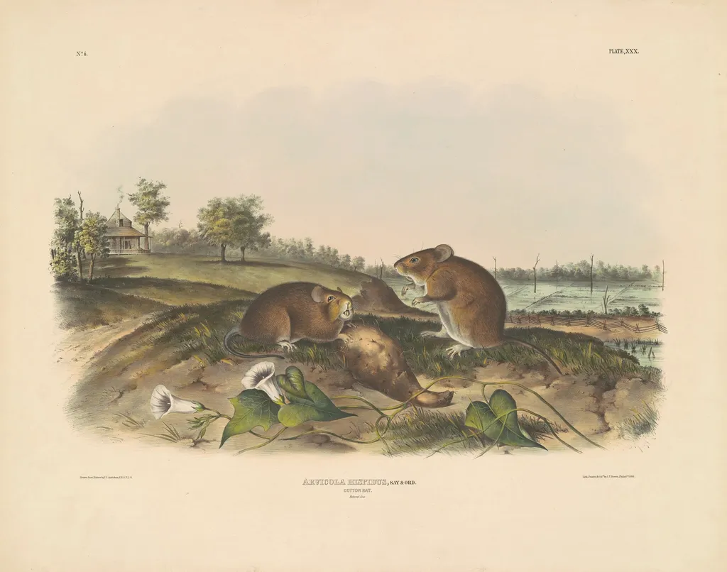 Cotton Rat, by John T. Bowen, ink, 1843