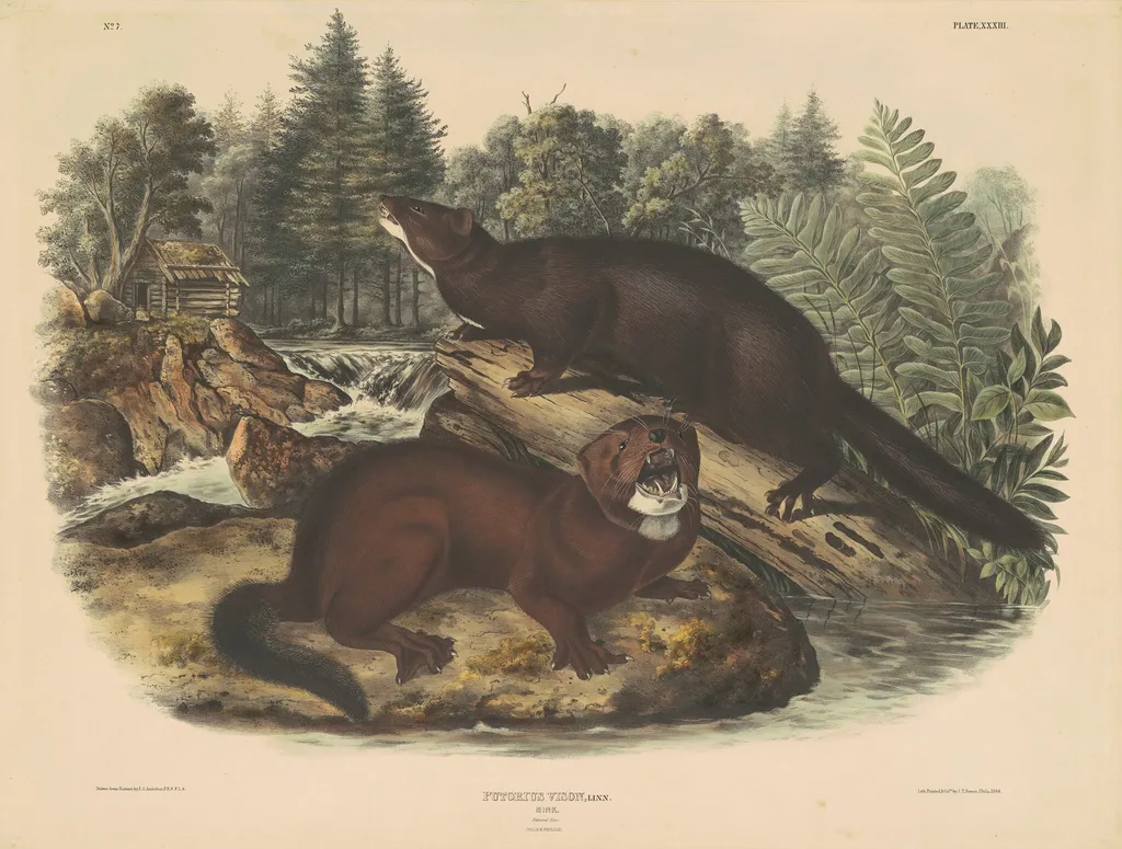 Mink, by John T. Bowen, ink, 1844
