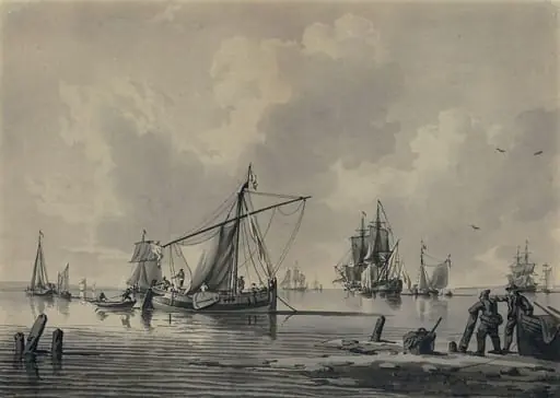River with Shipping, by John the younger Cleveley
