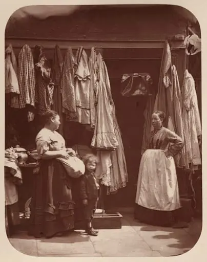 An Old Clothes Shop, Seven Dials, by John Thomson