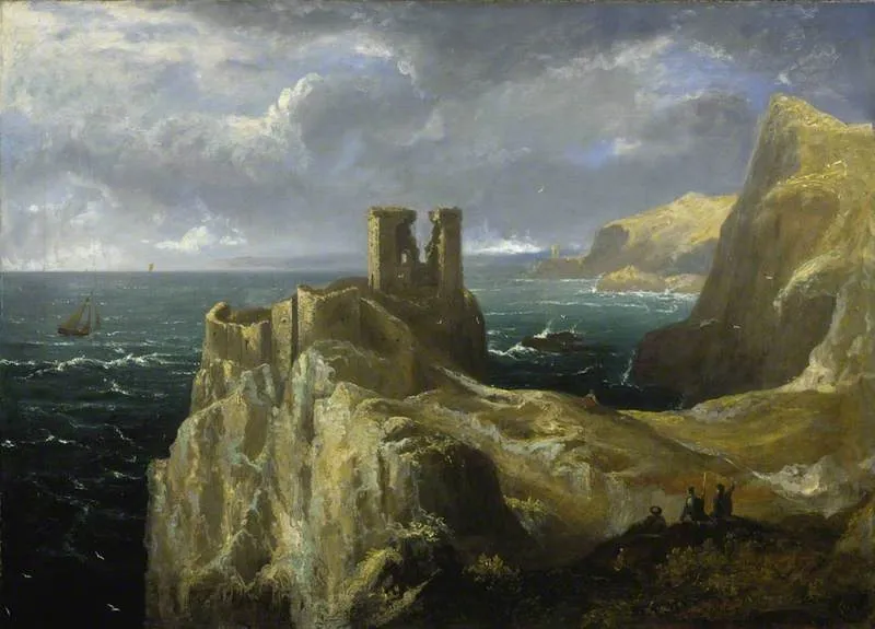 Fast Castle from above, by John Thomson, oil, 1823