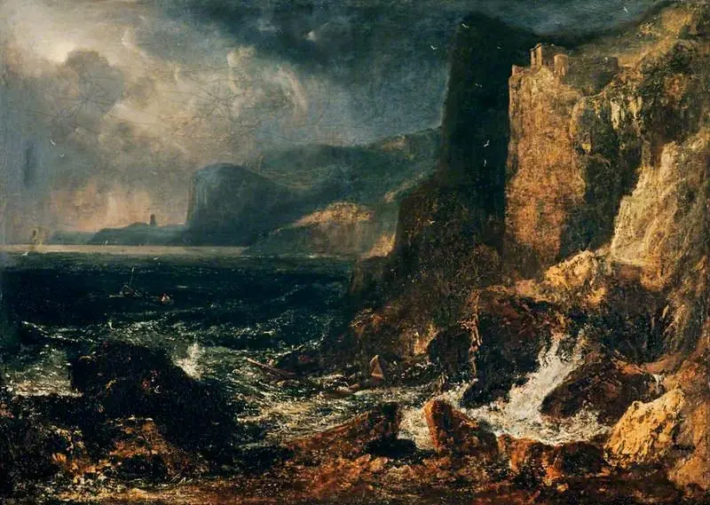 Fast Castle from below, by John Thomson