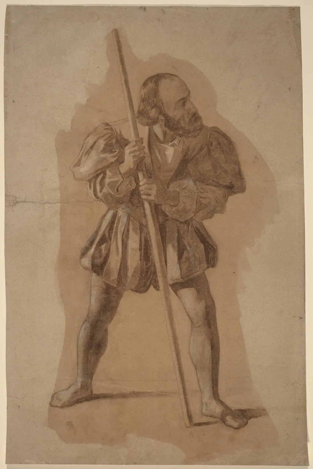 Figure Costume Study for Columbus Mural, Washington, D.C., by John Vanderlyn, ink, 1837