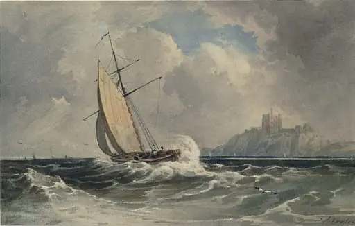 Bamburgh Castle, by John Varley