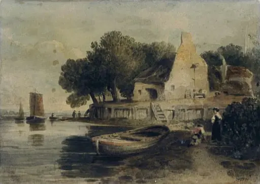 On the Thames at Millbank, by John Varley