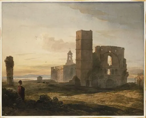 Ruins of the Priory Church, Holy Island, by John Varley