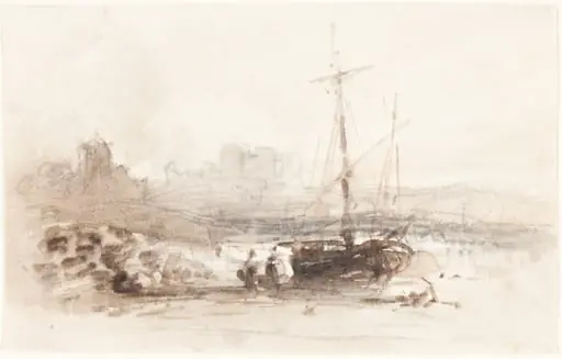 Sailboat on a Beach, by John Varley